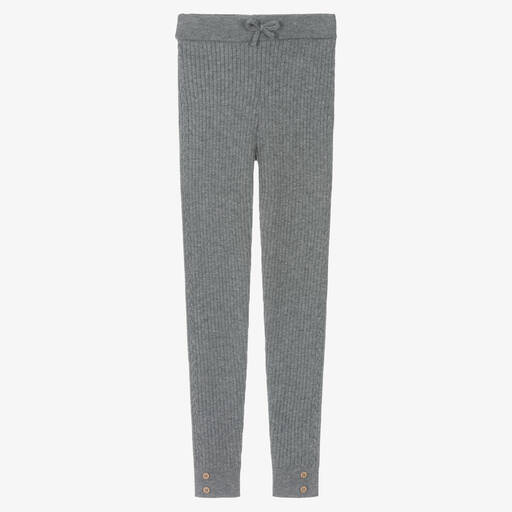 Mayoral-Teen Girls Grey Ribbed Knit Leggings | Childrensalon Outlet