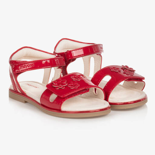 Mayoral-Teen Girls Red Faux Leather Sandals | Childrensalon Outlet