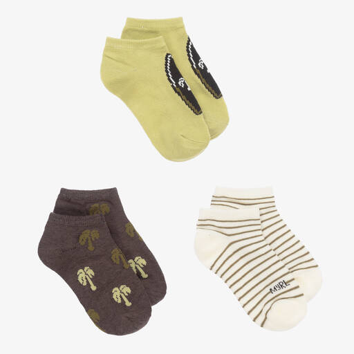 Mayoral-Teen Green Palm Tree Socks (3 Pack) | Childrensalon Outlet