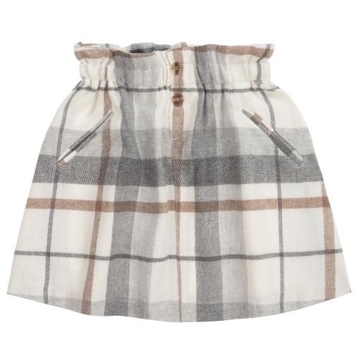 Mayoral-Teen Grey Check Mini Skirt | Childrensalon Outlet
