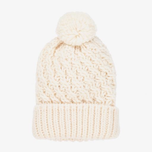 Mayoral-Teen Ivory Pom-Pom Hat | Childrensalon Outlet