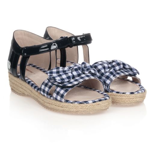 Mayoral-Teen Navy Blue Gingham Sandals | Childrensalon Outlet