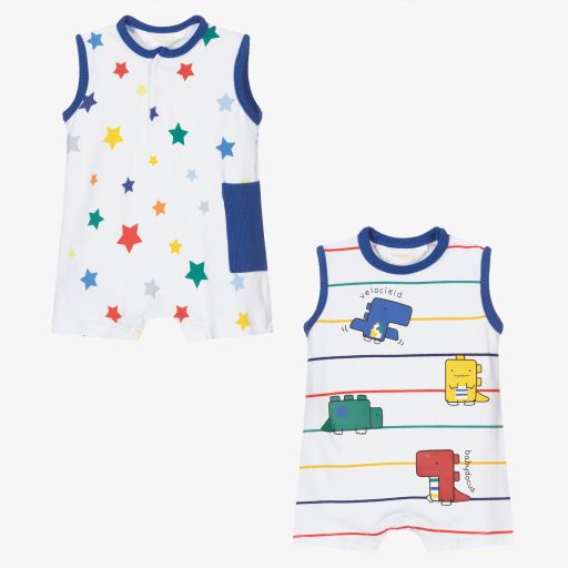 Mayoral Newborn-White Cotton Shorties (2 Pack) | Childrensalon Outlet