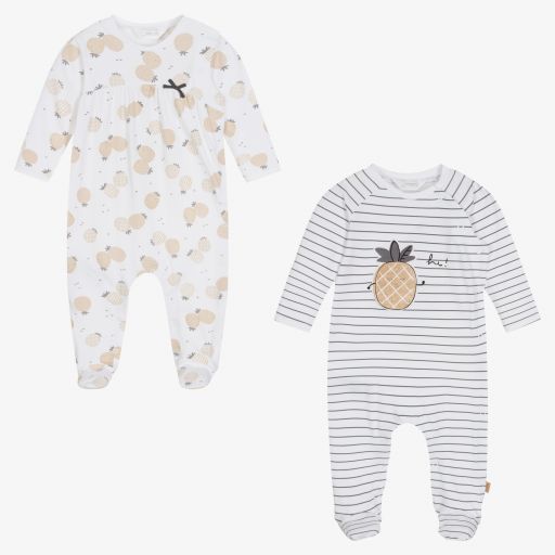 Mayoral Newborn-White Pineapple Babygrow Set  | Childrensalon Outlet