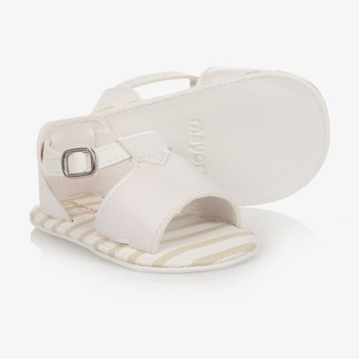 Mayoral Newborn-White Pre-Walker Sandals | Childrensalon Outlet