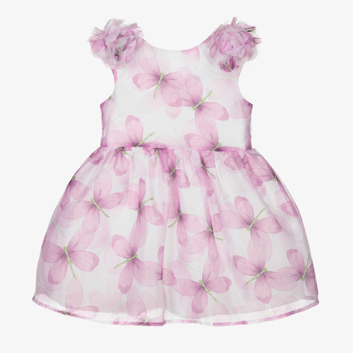 Mayoral-White & Purple Butterfly Dress | Childrensalon Outlet