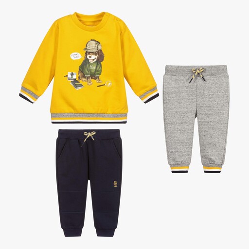 Mayoral-Yellow 3 Piece Tracksuit Set | Childrensalon Outlet