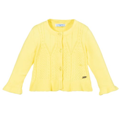 Mayoral-Yellow Cotton Cardigan | Childrensalon Outlet