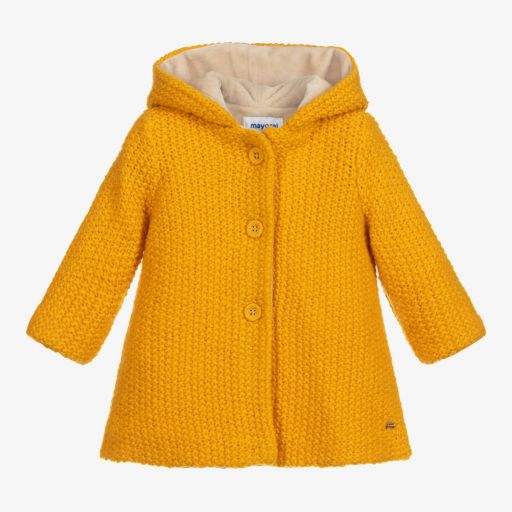 Mayoral-Yellow Knitted Pram Coat | Childrensalon Outlet