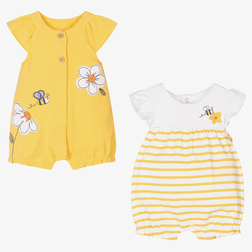 Mayoral Newborn-Yellow Shorties (2 Pack)  | Childrensalon Outlet