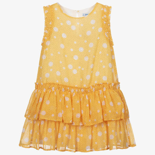 Mayoral-Yellow Spotted Dress | Childrensalon Outlet
