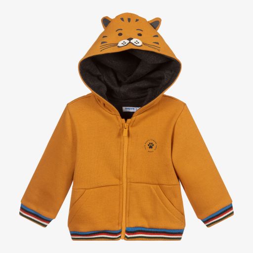 Mayoral-Veste à capuche zippée jaune Tigre | Childrensalon Outlet