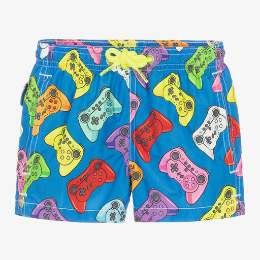 MC2 Saint Barth-Boys Blue Gaming Controller Swim Shorts | Childrensalon Outlet