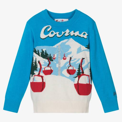 MC2 Saint Barth-Boys Blue Wool Knit Jumper | Childrensalon Outlet