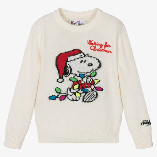 MC2 Saint Barth-Elfenbeinfarbener Peanuts Wollpulli | Childrensalon Outlet