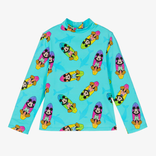 MC2 Saint Barth-Boys Turquoise Mickey Rash Vest | Childrensalon Outlet