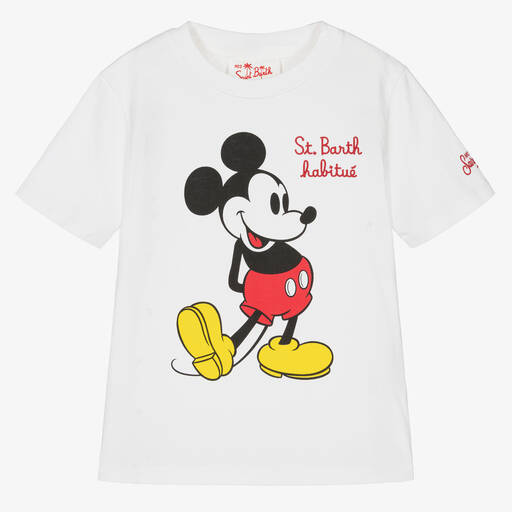 MC2 Saint Barth-Weißes Disney Micky Maus T-Shirt | Childrensalon Outlet