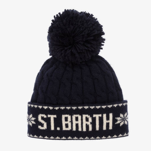 MC2 Saint Barth-Boys Wool & Cashmere Cable Knit Hat | Childrensalon Outlet