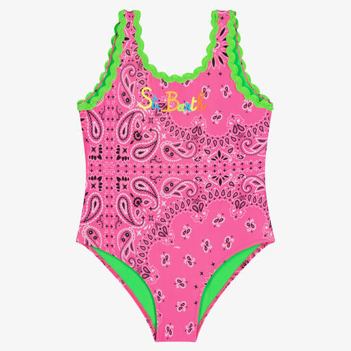 MC2 Saint Barth-Maillot de bain rose cachemire | Childrensalon Outlet