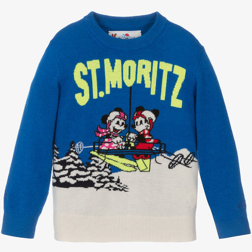 MC2 Saint Barth-Teen Boys Blue Disney Wool Sweater | Childrensalon Outlet