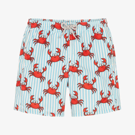 MC2 Saint Barth-Teen Boys Blue & Red Crab Swim Shorts | Childrensalon Outlet