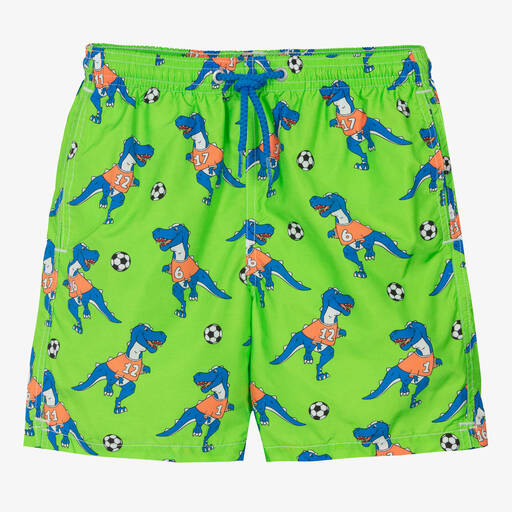 MC2 Saint Barth-Teen Boys Green Football Print Swim Shorts | Childrensalon Outlet