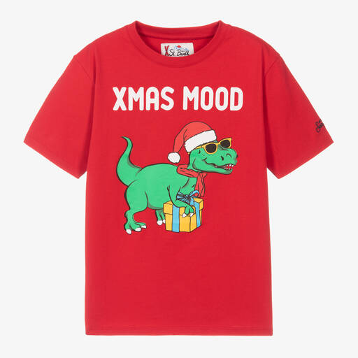 MC2 Saint Barth-Teen Boys Red T-Rex T-Shirt | Childrensalon Outlet