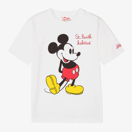 MC2 Saint Barth-Teen Disney Micky Maus T-Shirt weiß | Childrensalon Outlet