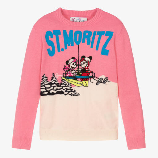 MC2 Saint Barth-Teen Girls Pink Disney Wool Sweater | Childrensalon Outlet