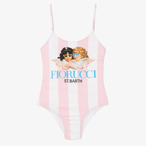 MC2 Saint Barth-Teen Girls Pink & White Fiorucci Swimsuit | Childrensalon Outlet
