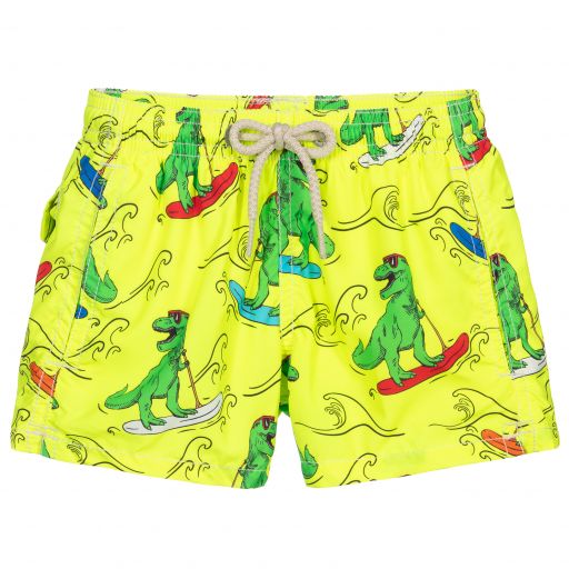 MC2 Saint Barth-Yellow Dinosaur Swim Shorts | Childrensalon Outlet