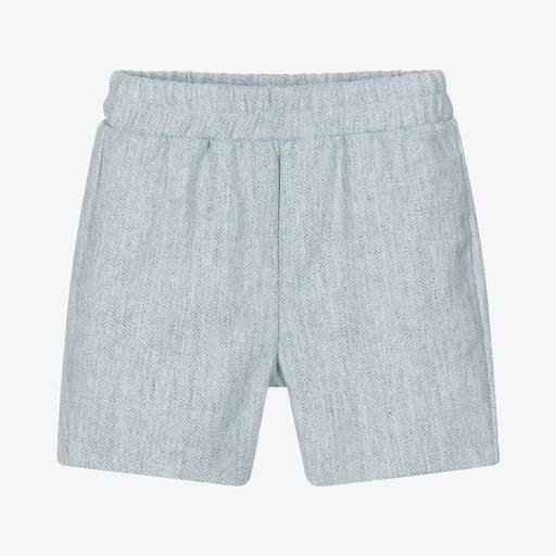 Mebi-Baby Boys Blue Cotton Shorts | Childrensalon Outlet