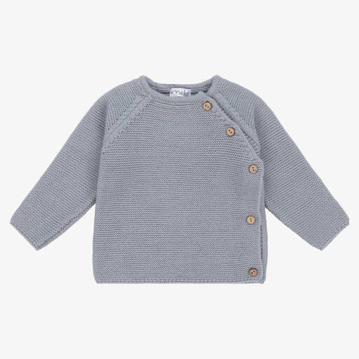 Mebi-Baby Boys Blue Knitted Jumper | Childrensalon Outlet