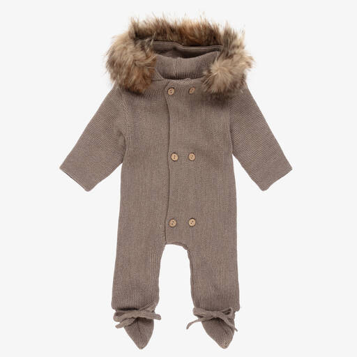 Mebi-Brauner Strick-Overall für Babys | Childrensalon Outlet