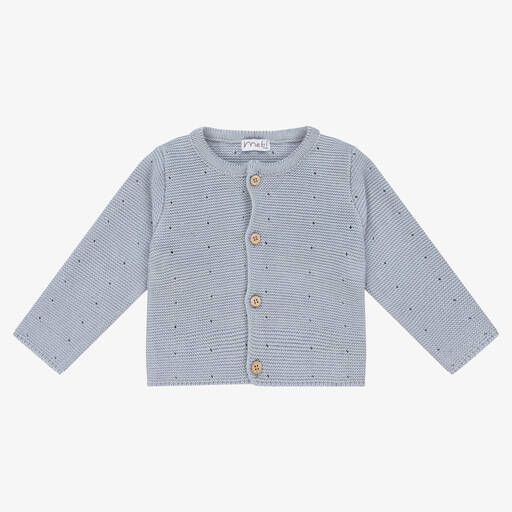 Mebi-Baby Girls Blue Cotton Knit Cardigan | Childrensalon Outlet