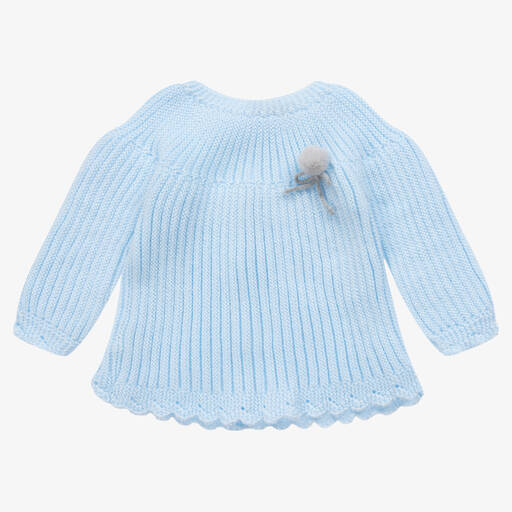 Mebi-Baby Girls Blue Knitted Sweater | Childrensalon Outlet