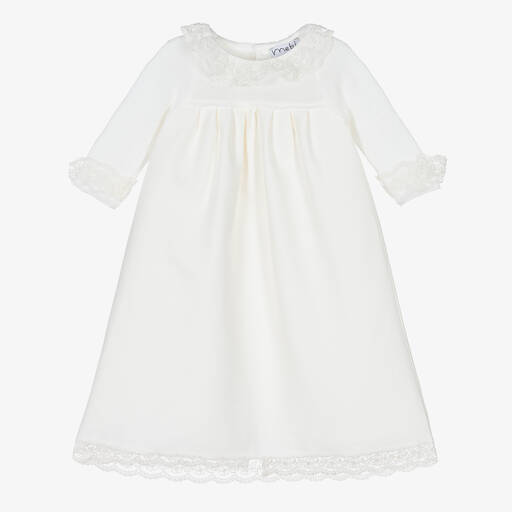 Mebi-Baby Girls Ivory Cotton Ceremony Gown | Childrensalon Outlet