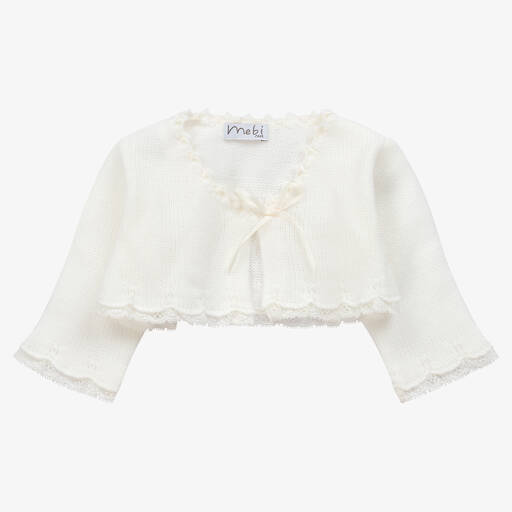 Mebi-Baby Girls Ivory Knitted Bolero | Childrensalon Outlet