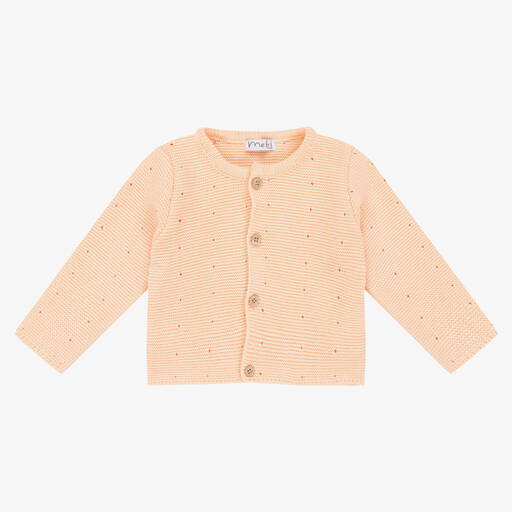 Mebi-Baby Girls Orange Cotton Knit Cardigan | Childrensalon Outlet