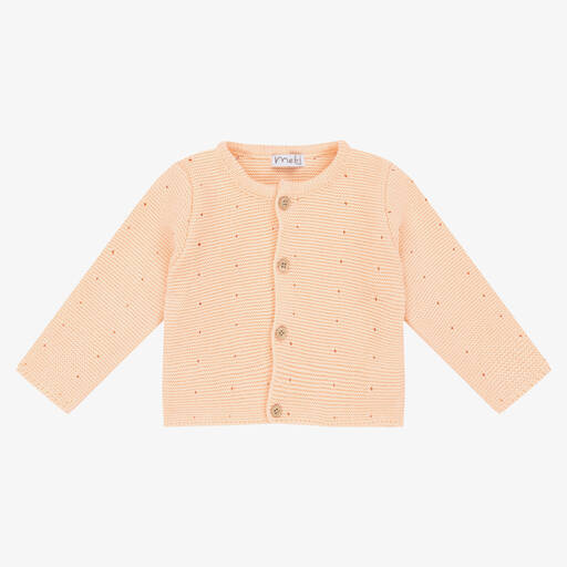 Mebi-كارديغان أطفال بناتي قطن محبوك لون برتقالي | Childrensalon Outlet