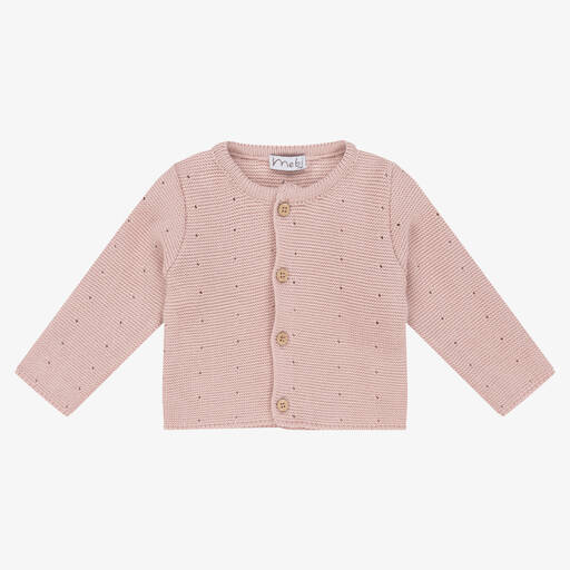 Mebi-Baby Girls Pink Cotton Knit Cardigan | Childrensalon Outlet