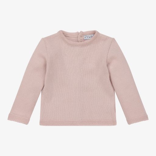 Mebi-Baby Girls Pink Cotton Sweater | Childrensalon Outlet
