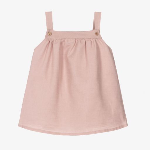 Mebi-Baby Girls Pink Pinafore Dress | Childrensalon Outlet