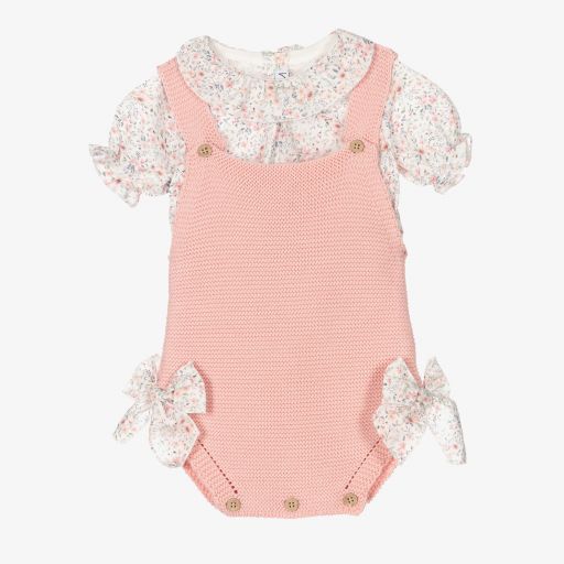 Mebi-Baby Girls Pink Shortie Set | Childrensalon Outlet