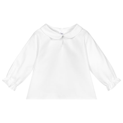 Mebi-Baby Girls White Blouse  | Childrensalon Outlet