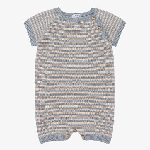 Mebi-Бежево-синий трикотажный песочник | Childrensalon Outlet