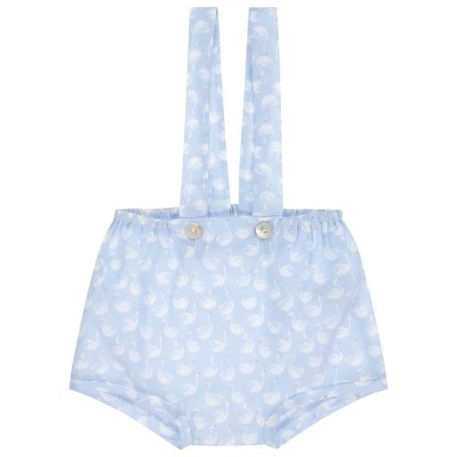 Mebi-Blue Cotton Baby Shorts | Childrensalon Outlet