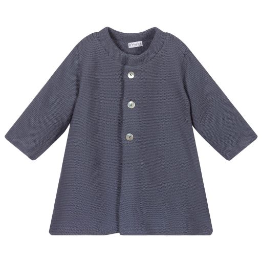 Mebi-Blue Knitted Baby Coat | Childrensalon Outlet