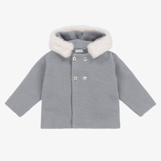 Mebi-Blue Knitted Baby Pram Coat | Childrensalon Outlet