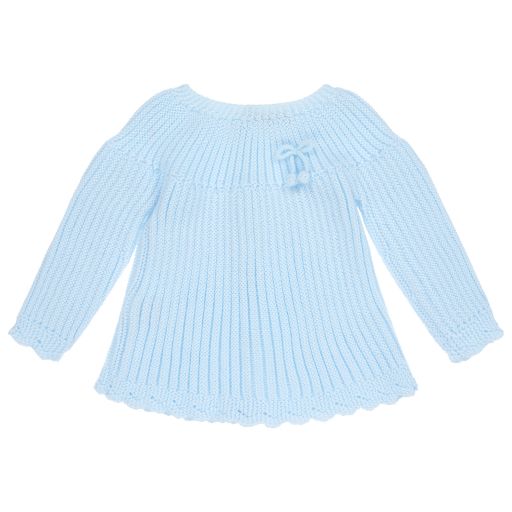 Mebi-Blue Knitted Baby Sweater | Childrensalon Outlet
